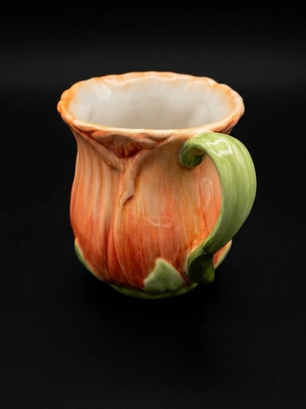 Pier 1 Imports Vintage Rosebud Tulip Mug Sculptural 80s Cottagecore Grandacore